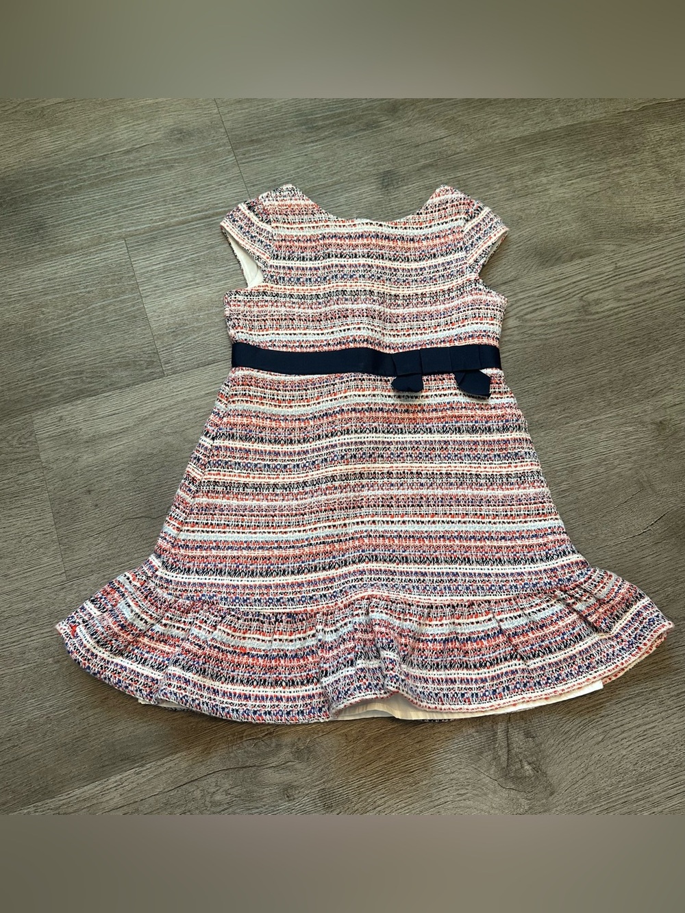 Janie & Jack navy and red tweed dress